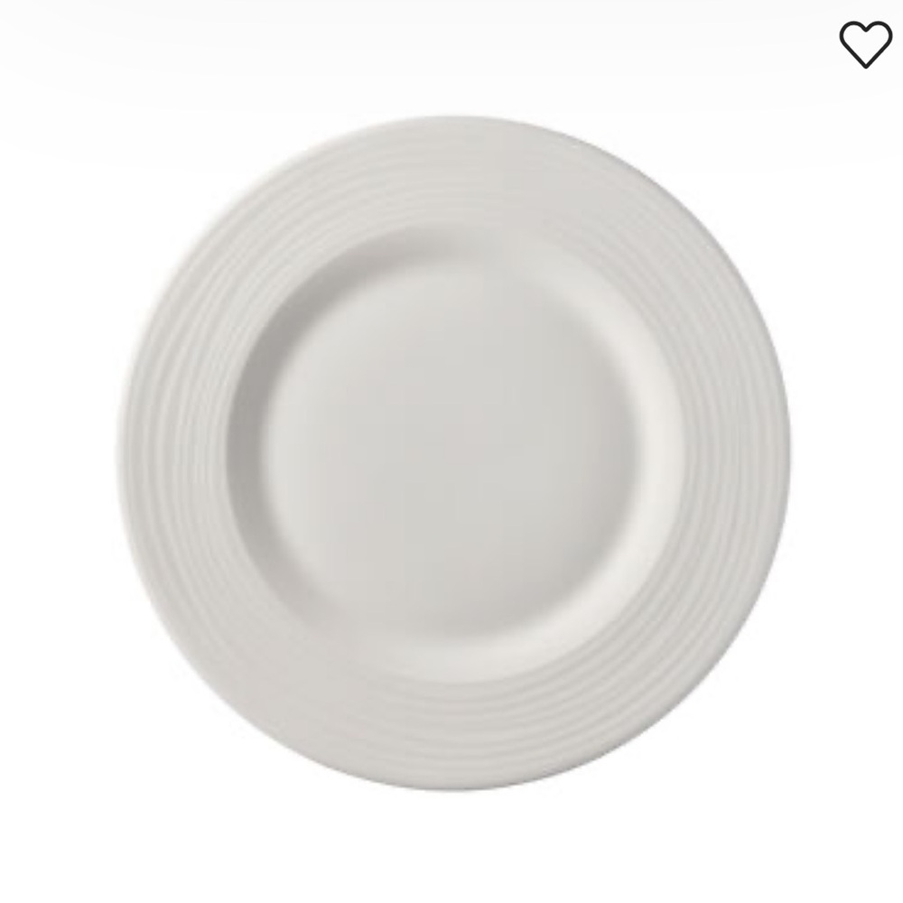 SET OF 6 JADE LINEA BONE CHINA WEISS Rim plate 27 cm - NEW